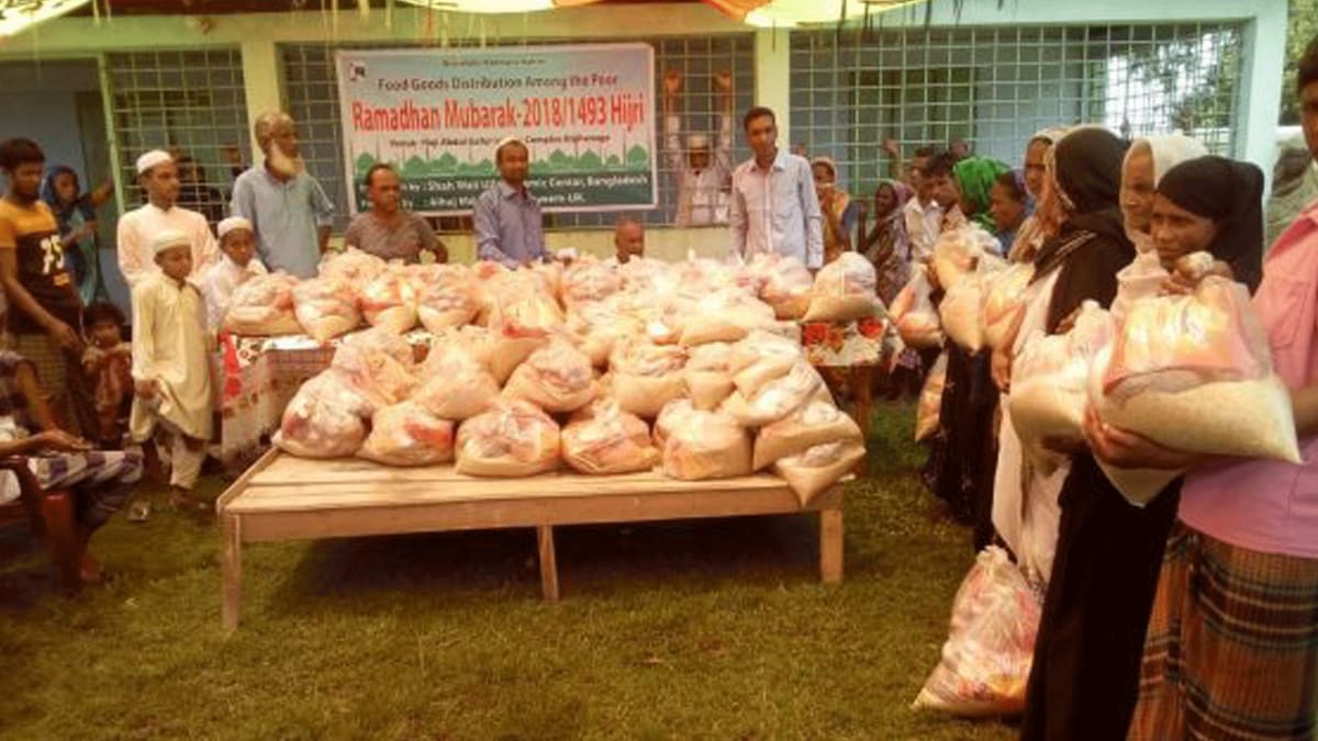 Food packs being distributed to families in need